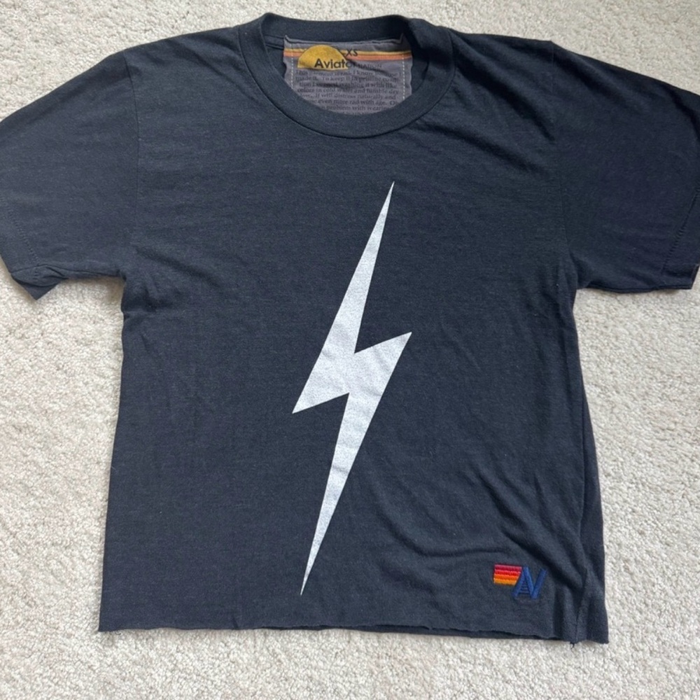 Aviator Nation Charcoal Tee with Subtle Design